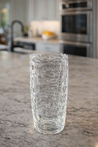 isra kristal Crystal Textured Decorative Glass Vase – Modern and Stylish Livi...