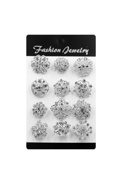 Choice KZ002-03، مجموعة من 12 قطعة، تصميم أنيق مزين بالزهور، مرصع بالكريستال ...