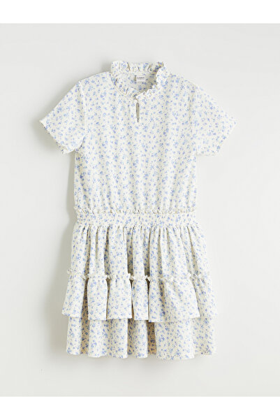 LC Waikiki Ecru High-Neck Floral Girl's Dress from Güli̇s Gi̇yi̇m