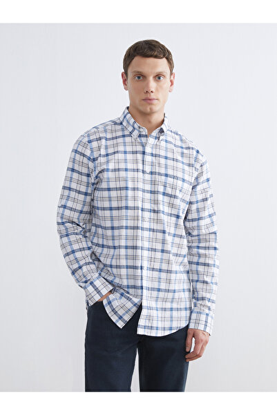 LC Waikiki قميص رجالي كاروهات بقصة عادية