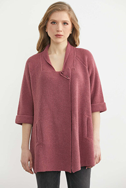 Sementa Wool Knitwear Jacket with Short Back Pocket - Rose