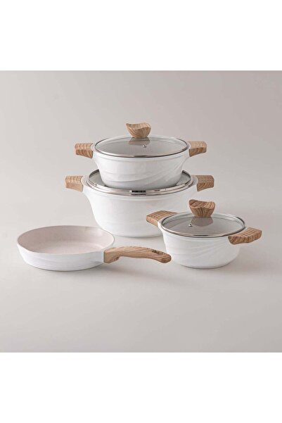 Generic ALBERTO Aluminum 7pcs Cookware Set, White