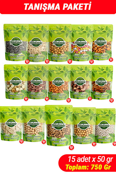 Hilalzade 15li Karışık Kuruyemiş Tanışma Paketi 15x50 gr Mini Tadım Seti 750 gr