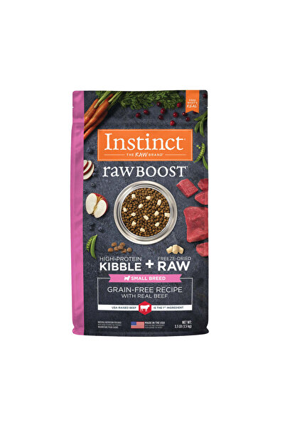 INSTINCT طعام الكلاب الجاف Raw Boost الخالي من الحبوب بنكهة لحم البقر الحقيقي...