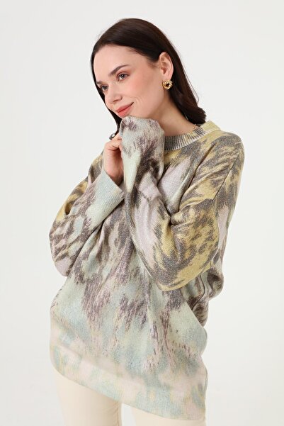 Refka Knitwear Sweater - Yellow Abstract Pattern -