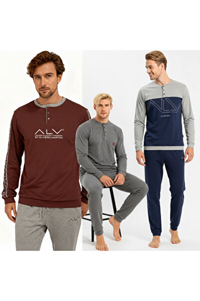 BONBON Men's Cotton 3-Piece Pajama Set Bb2234