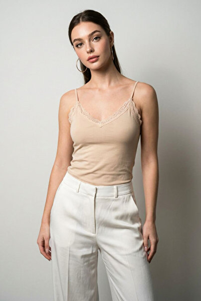 Seeh Yavru Mouth Lace Adjustable Strap Women's Undershirt Sh360