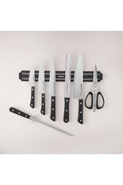 Samura مجموعة رائعة من 8 سكاكين من الفولاذ المقاوم للصدأ، لون أسود