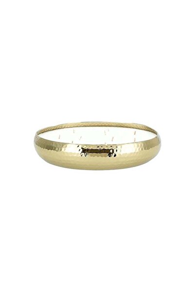 Generic Candle Tray Hammered Gold Dia:30 X Ht: 6.35 Cm