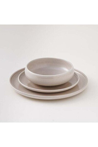 Generic La Mesa 12Pcs Premium Porcelain Rustic Beige Glaze Dinner Set