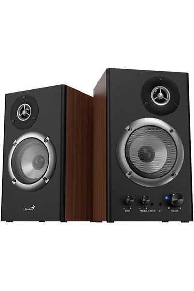 GENIUS Set of 2 speakers 2 X 18W SP-HF1200B Black-Brown
