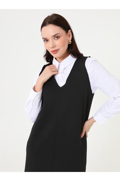 Refka Πλεκτό Φόρεμα Τεσεττούρ - Μαύρο -