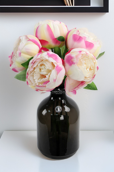 Yapay Çiçek Deposu Artificial Flower 5-Piece Large Luxury Peony Rose Bouquet ...