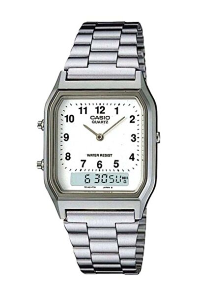 Casio Men's Wrist Watch with Stainless Steel Band AQ-230A-7BMQ (28 mm - Silver)