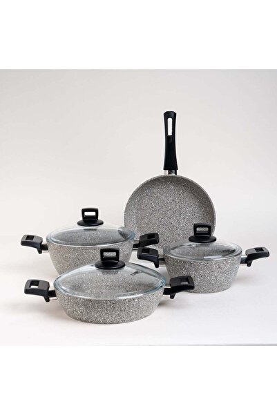 Generic ALBERTO Alberto gray 7 piece granite cookware set