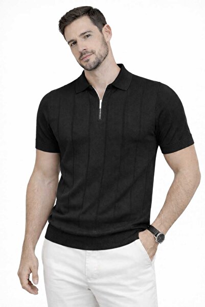 Castello erkek trşört polo yaka fermuarlı