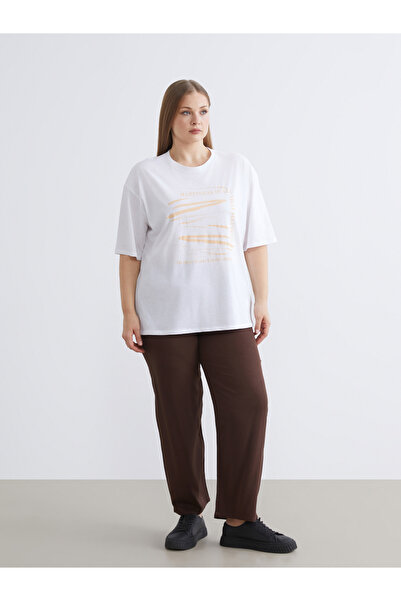 LC Waikiki بنطلون نسائي بخصر مطاطي بمقاسات كبيرة