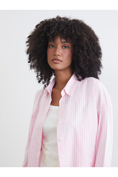 LC Waikiki قميص أكسفورد نسائي مخطط وواسع