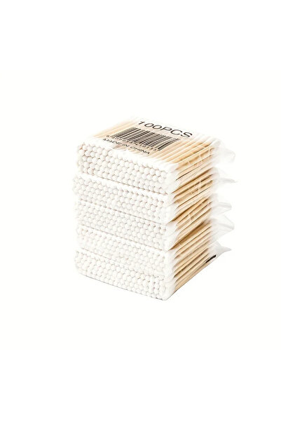 Choice ١٠٠ قطعة من أعواد القطن الخشبية ذات الرأس المزدوج، ٧ سم، متوفرة بأحجام...