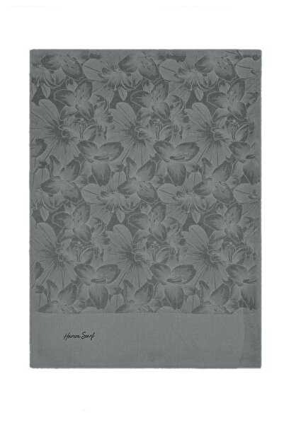 HAREM SCARF Viscose Shawl - Gold Deep - Gray