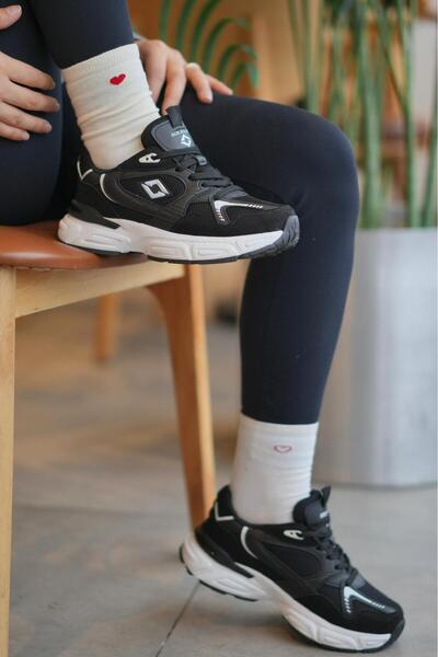 SOLAZER Women's Black and White Orthopedic Non-Slip Sole Casual Sneaker 050