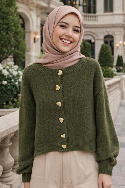 Esra Butik78 Kalpli Düğmeli Kısa Crop Triko Hırka Kadın Hırka