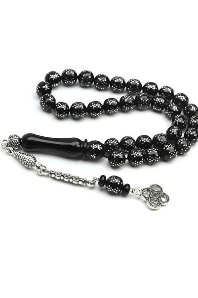 HÜNERTAŞ Star-Embroidered Oltu Stone Rosary