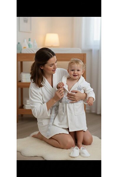 Bebessi طقم رداء حمام للأطفال من عمر 0-12 شهرًا، مصنوع من القطن بنسبة 100%، م...