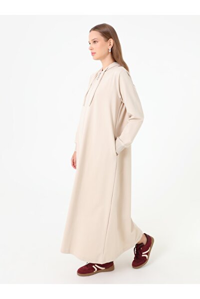 Benin Hooded Detailed Zippered Sports Cap / Overcoat - Stone Color -