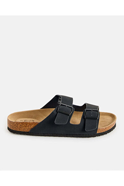 REDTAG صندل رجالي أسود من الفلين