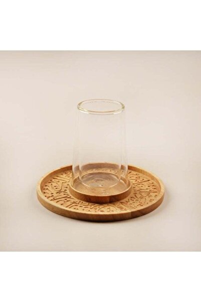 Generic Dallaty 12Pcs Tea Cups With Wooden Bases Ramas Collection, Beige