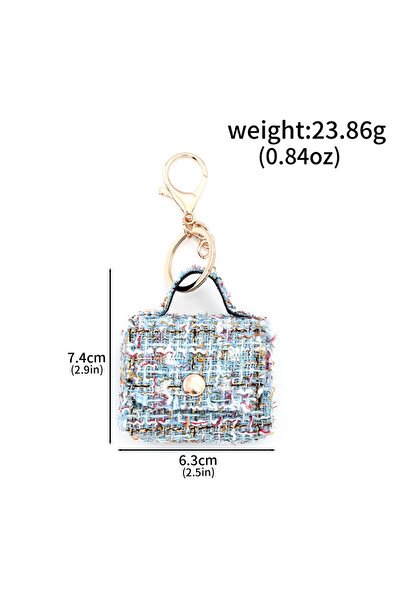 Choice BG00160-03 Korean Y2K Versatile Women's Cloth Bag Keychain Tweed Style...