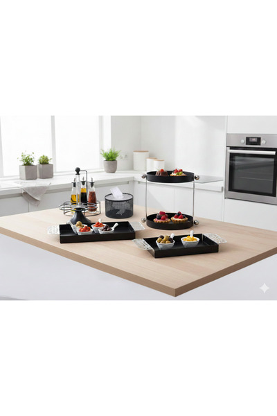 Generic Set includes dessert stand + serving tray set + cup holder + napkin h...