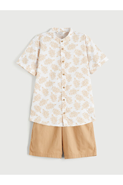 LC Waikiki Mandarin Collar Shirt and Shorts
