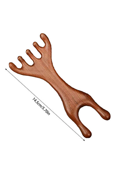 Choice مشط تدليك من خشب قرن الغزال، مشط غوا شا واسع الأسنان، مشط لتنظيف فروة ...