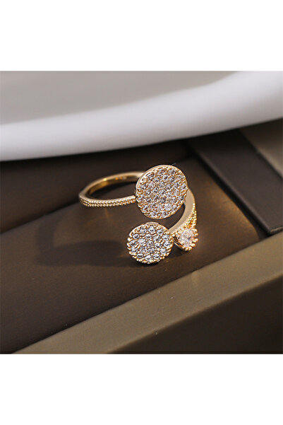 Choice خاتم كوري جديد قابل لتغيير المقاس RI22Y0342 بتصميم هندسي دائري فاخر مر...