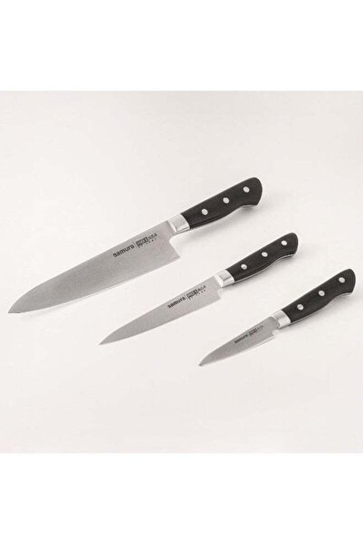 Generic Samura Pros Set 3Pcs Stainless Steel Kitchen Knives In Black