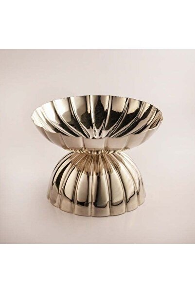Generic La Mesa Metal Fruit Bowl 36*36*24.5Cm Large, Silver