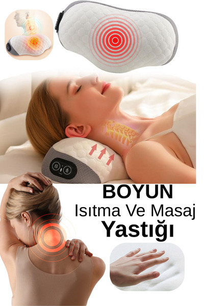 Shopura Ortopedik Boyun Masaj Yastığı Isıtmalı Titreşimli Isıtıcı Masaj Cihazı