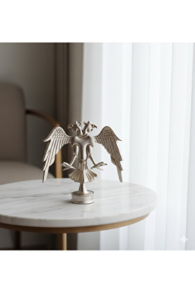 Zilvana Çift Başlı Kartal Figürlü Dekoratif Ev Ofis Obje Biblo