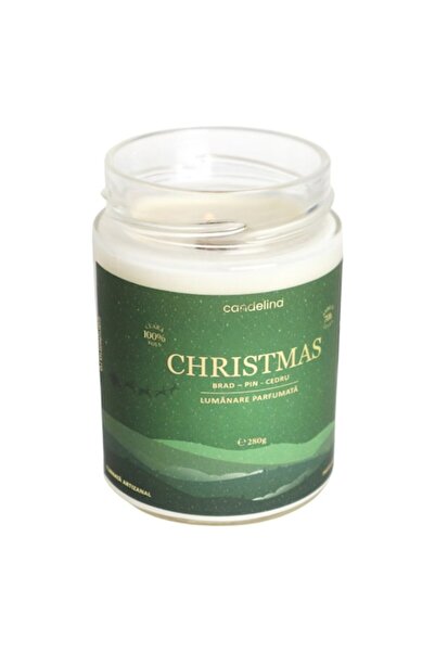 Candelina Lumanare parfumata soia cu fitil lemn, Candelina, Christmas - Brad,...