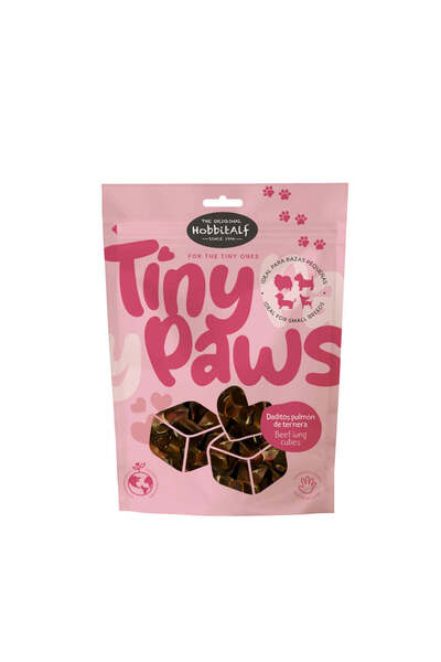 HOBBITY.eu مكعبات رئة البقر المجففة بالهواء من هوبيتالف، مكافآت للكلاب 80 غرام