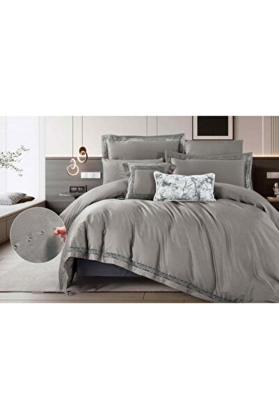 Alhabib bedding Double bedspread, dark gray cotton, fits a 200x200 cm bed, 9 ...