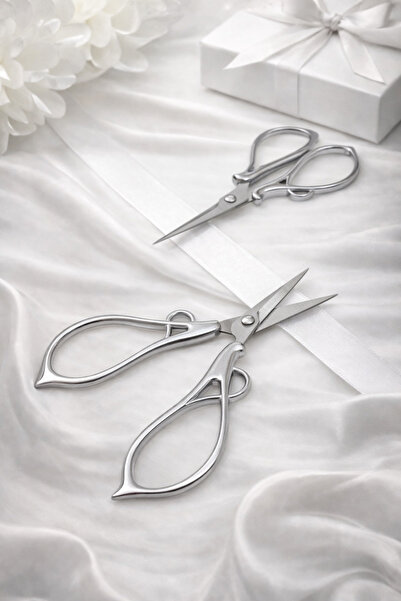 ZEYMERADE Foarfece pentru cusut, argintiu, cu deschidere cu panglică, pentru ...