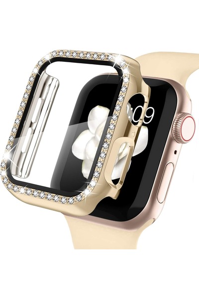 Alstrap حافظة أنيقة من حجر الراين الماسي وواقي شاشة متوافق مع Watch Series 10...