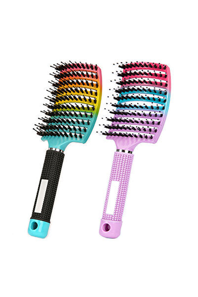 Choice مجموعة ملونة من قطعتين من فرش تصفيف الشعر، مناسبة للشعر الرطب والجاف، ...