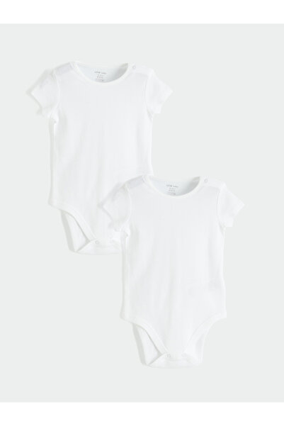 LC Waikiki Crew Neck Baby Girls' 2 Pack Snap Bodysuit