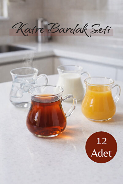 Kitchen Way Set of 12 200 ml Borosilicate Glass Cups with Handles, Heat Resis...