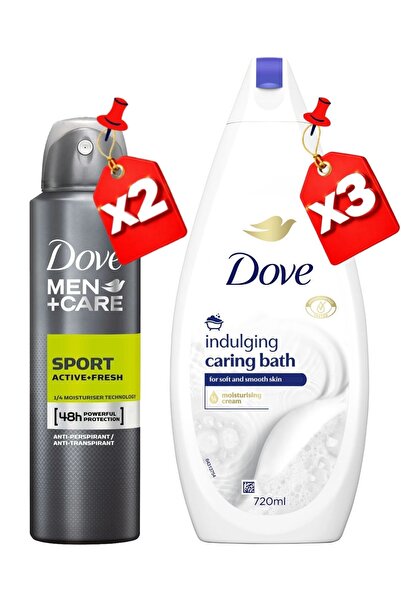Dove 250 ml bărbați sport activ prospețime x2 + 720 ml baie de îngrijire și r...