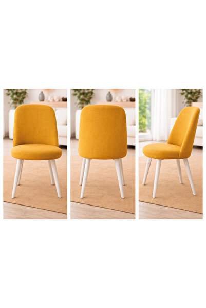 Akbal Home Sandalye Kılıfı 4 Adet Standart Retro Yuvarlak Bal Petek Kumaş Yük...